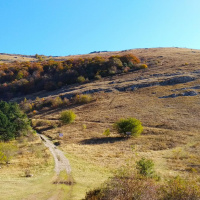 Налево дорога к пещере МАН, направо — Козырёк (к Северной Демерджи проведут оба маршрута)