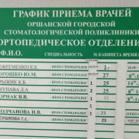График приёма врачей (актуально на июнь 2018 года)