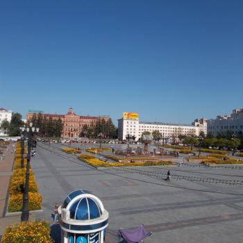 Площадь Ленина (вид с пешеходного моста)