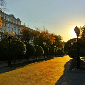 Городской бульвар в другой части проспекта Ленина