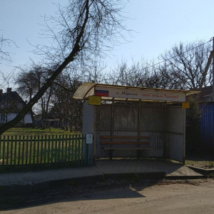 Конечная остановка в посёлке Морское (ещё одна есть на шоссе)